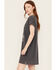 Image #2 - Cleo + Wolf Women's Coleson Short Sleeve Graphic Mini T-Shirt Dress, Charcoal, hi-res