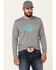 HOOey Men's Gray Habitat Bamboo Graphite Long Sleeve T-Shirt , Grey, hi-res