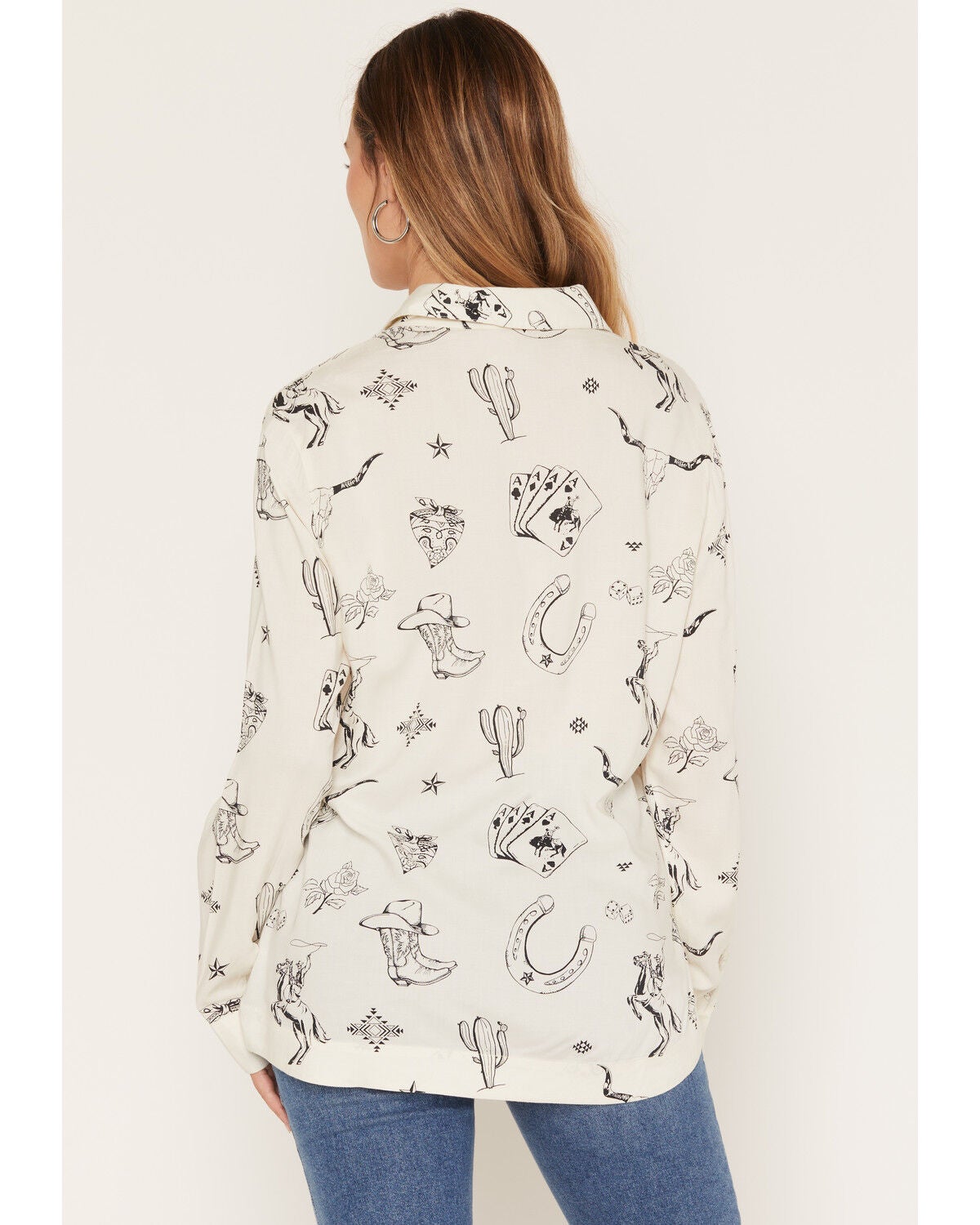 Image #4 - Idyllwind Women's Sheila Long Sleeve Button-Down Western Shirt, Cream, hi-res