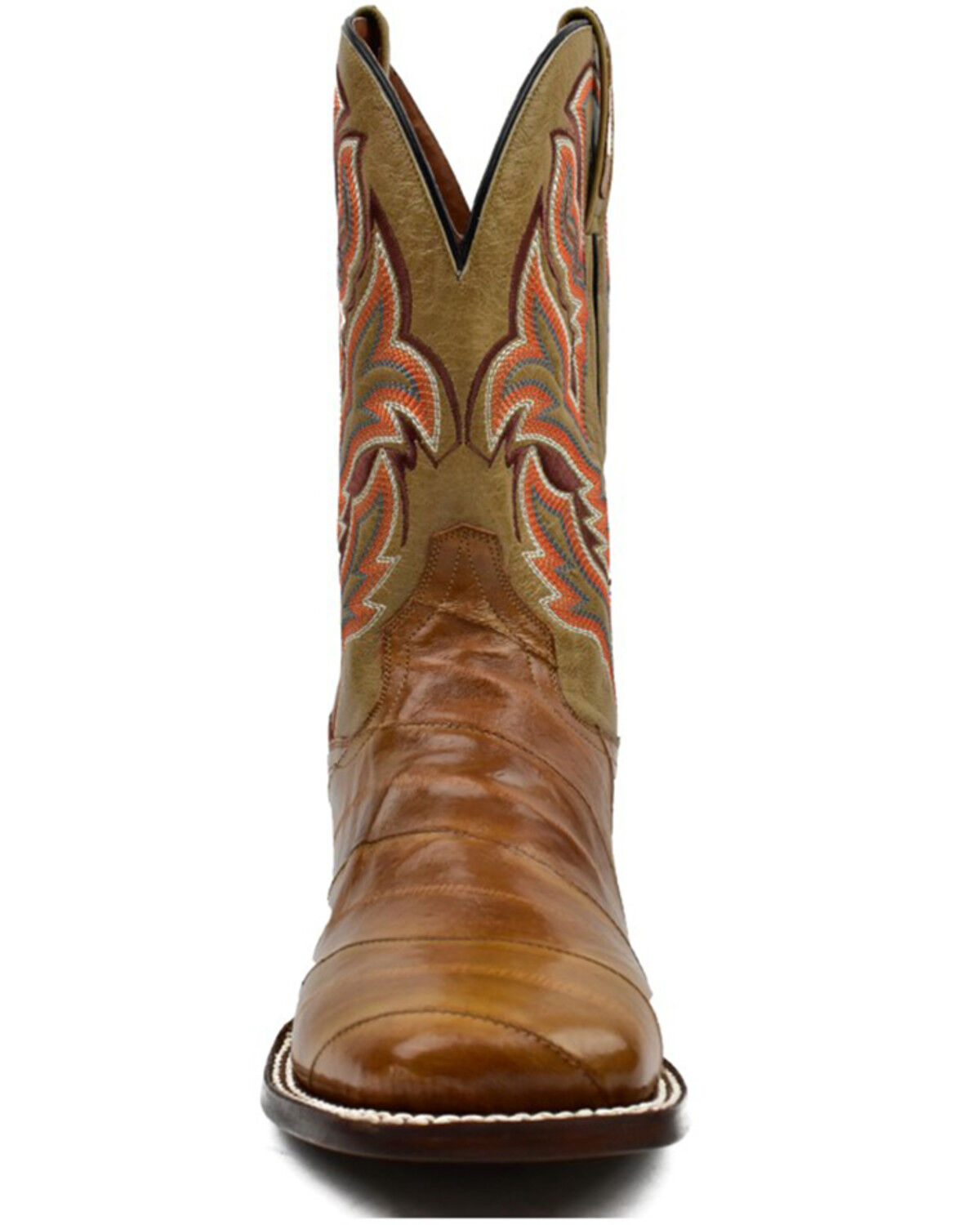 Image #4 - Dan Post Men's Eel Exotic Western Boots - Broad Square Toe, Brown, hi-res