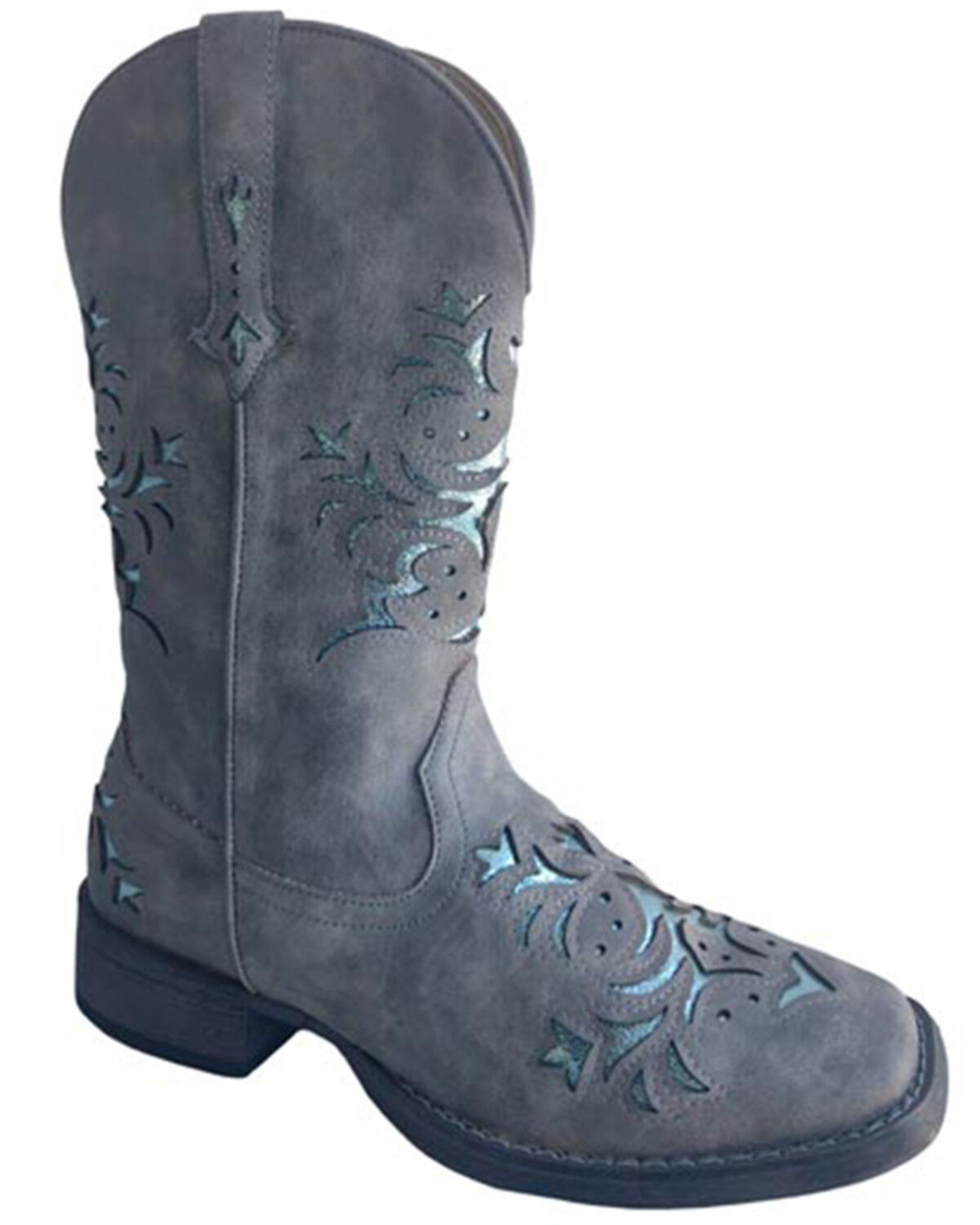 Image #1 - Roper Women's Kennedy Performance Western Boots - Broad Square Toe, Grey, hi-res