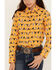 Image #3 - Cruel Girl Girl's Steer Head Print Long Sleeve Snap Western Shirt, Gold, hi-res