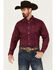 Ariat Men's Vernell Paisley Print Long Sleeve Button-Down Shirt - Tall, Magenta, hi-res