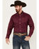Ariat Men's Vernell Paisley Print Long Sleeve Button-Down Shirt - Tall, Magenta, hi-res