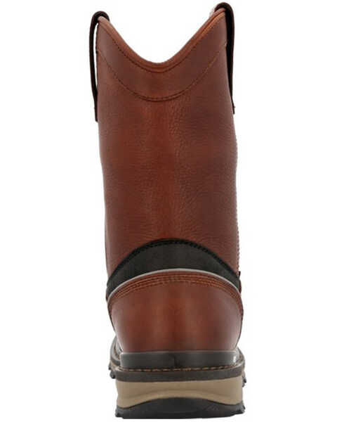Image #5 - Rocky Men's Rams Horn Waterproof Pull On Soft Work Boots - Round Toe , Dark Brown, hi-res