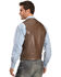 Image #3 - Scully Men's Lambskin Leather Western Vest - Big & Tall, Chocolate, hi-res