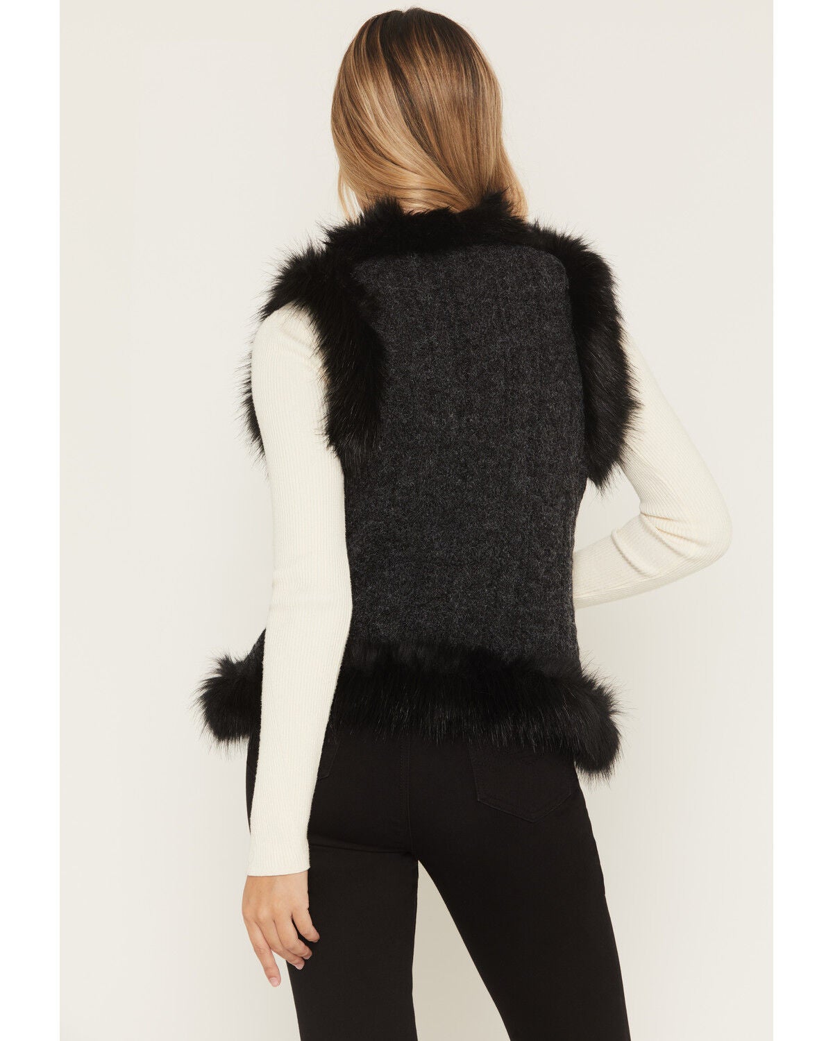 Image #4 - Shyanne Women's Cable Knit Vest, Black, hi-res