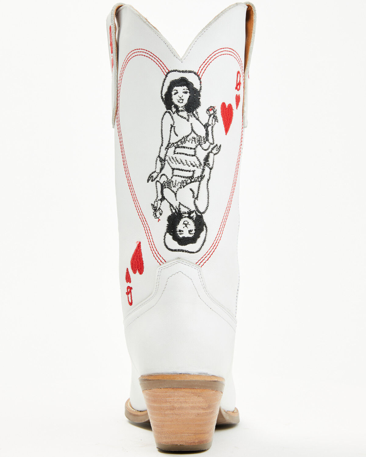 Image #5 - Dingo Women's Queen A Hearts Western Boots - Snip Toe, White, hi-res