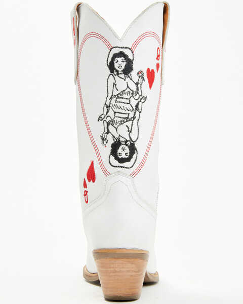 Image #5 - Dingo Women's Queen A Hearts Western Boots - Snip Toe , White, hi-res