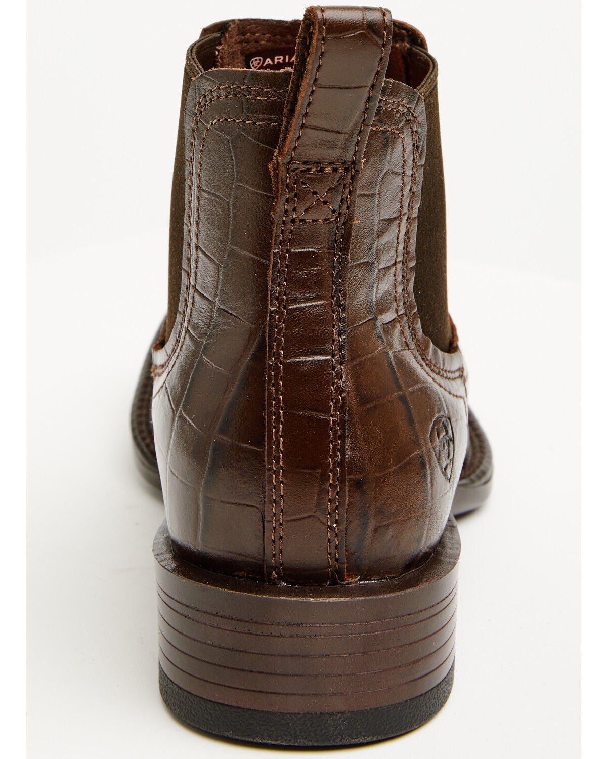 Image #5 - Ariat Men's Booker Crocodile Print Chelsea Boots - Broad Square Toe, Chocolate, hi-res