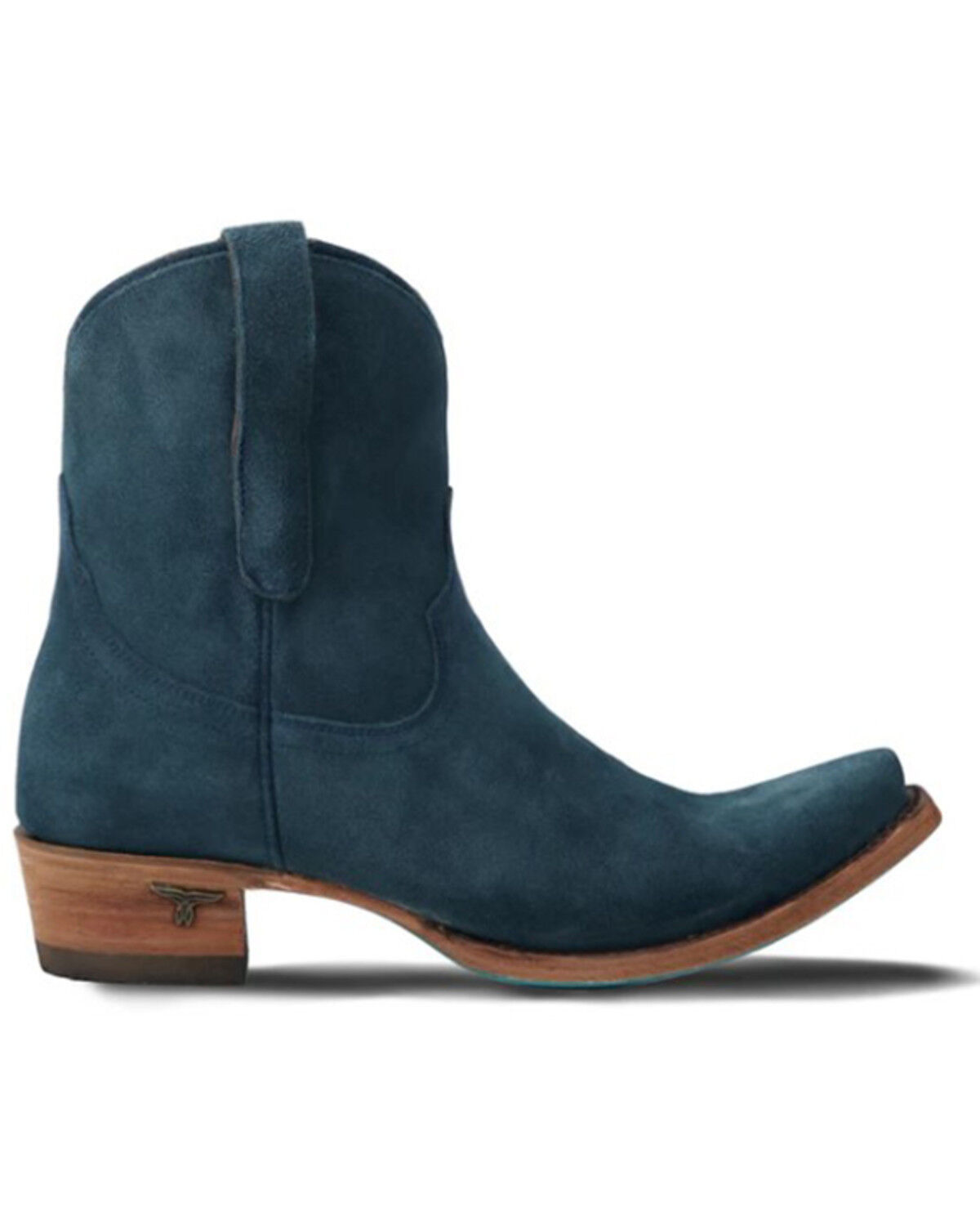 Image #2 - Lane Women's Emma Jane Suede Western Booties - Snip Toe, Navy, hi-res