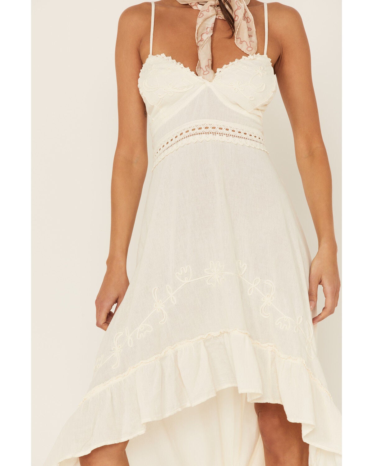 Image #3 - Scully Women's Embroidered Ruffled Hi-Lo Dress, Cream, hi-res