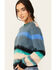 Image #2 - Molly Bracken Women's Striped Long Sleeve Sweater, Green, hi-res