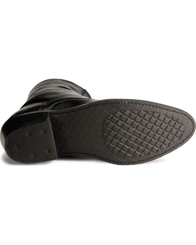 Old West Zipper Western Ankle Boots, Black, hi-res