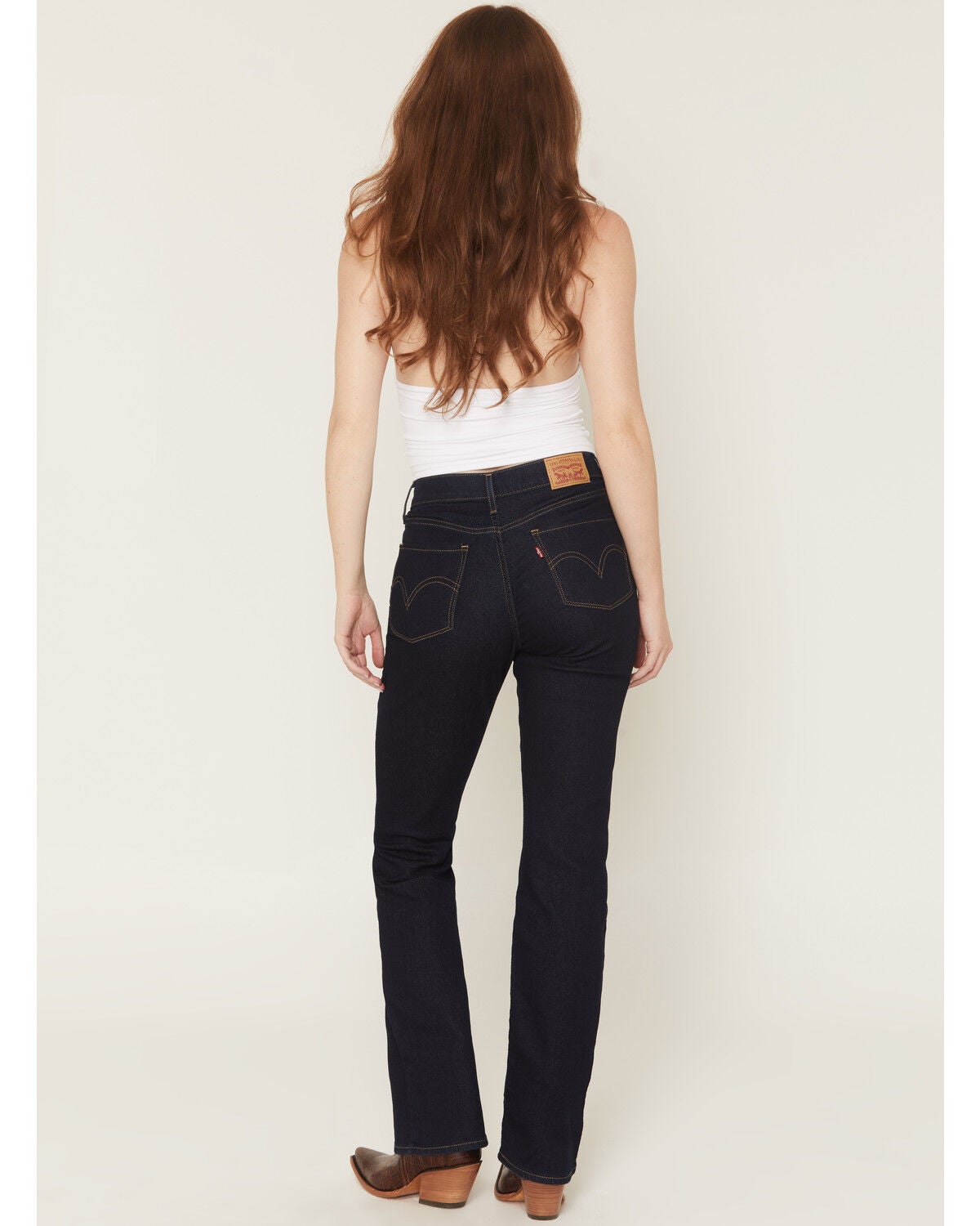 Image #3 - Levi's Women's Darkest Sky Wash Classic Mid Rise Bootcut Stretch Denim Jeans, Dark Wash, hi-res