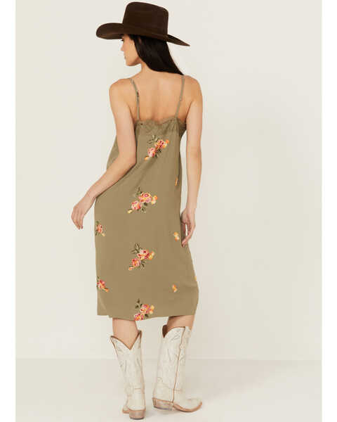 Image #4 - Wild Moss Women's Embroidered Slip Dress, Sage, hi-res