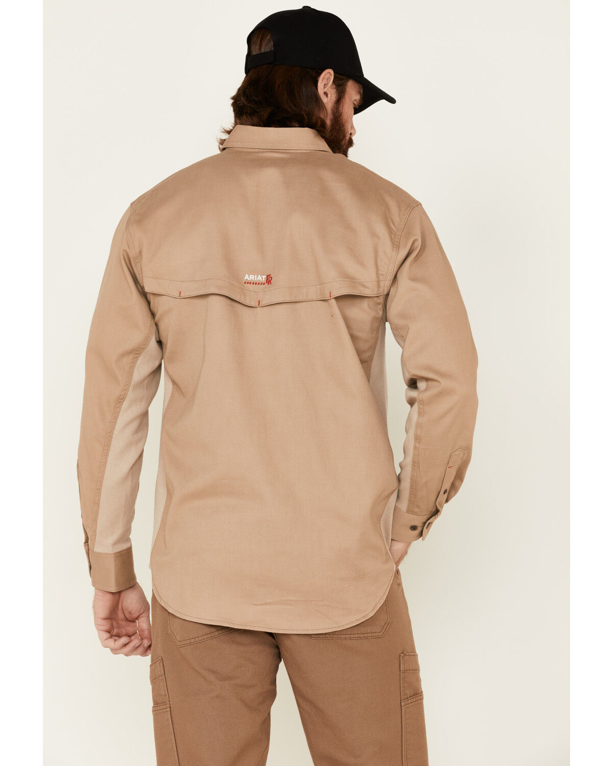 Image #4 - Ariat Men's FR Solid VentTEK Long Sleeve Work Shirt - Tall, Beige/khaki, hi-res