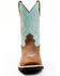 Image #4 - RANK 45® Women's Contrast Shaft Performance Leather Western Boots - Broad Square Toe, Turquoise, hi-res