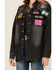 Image #3 - Blue B Women's Dark Wash Western Patchwork Snap Shacket, Charcoal, hi-res