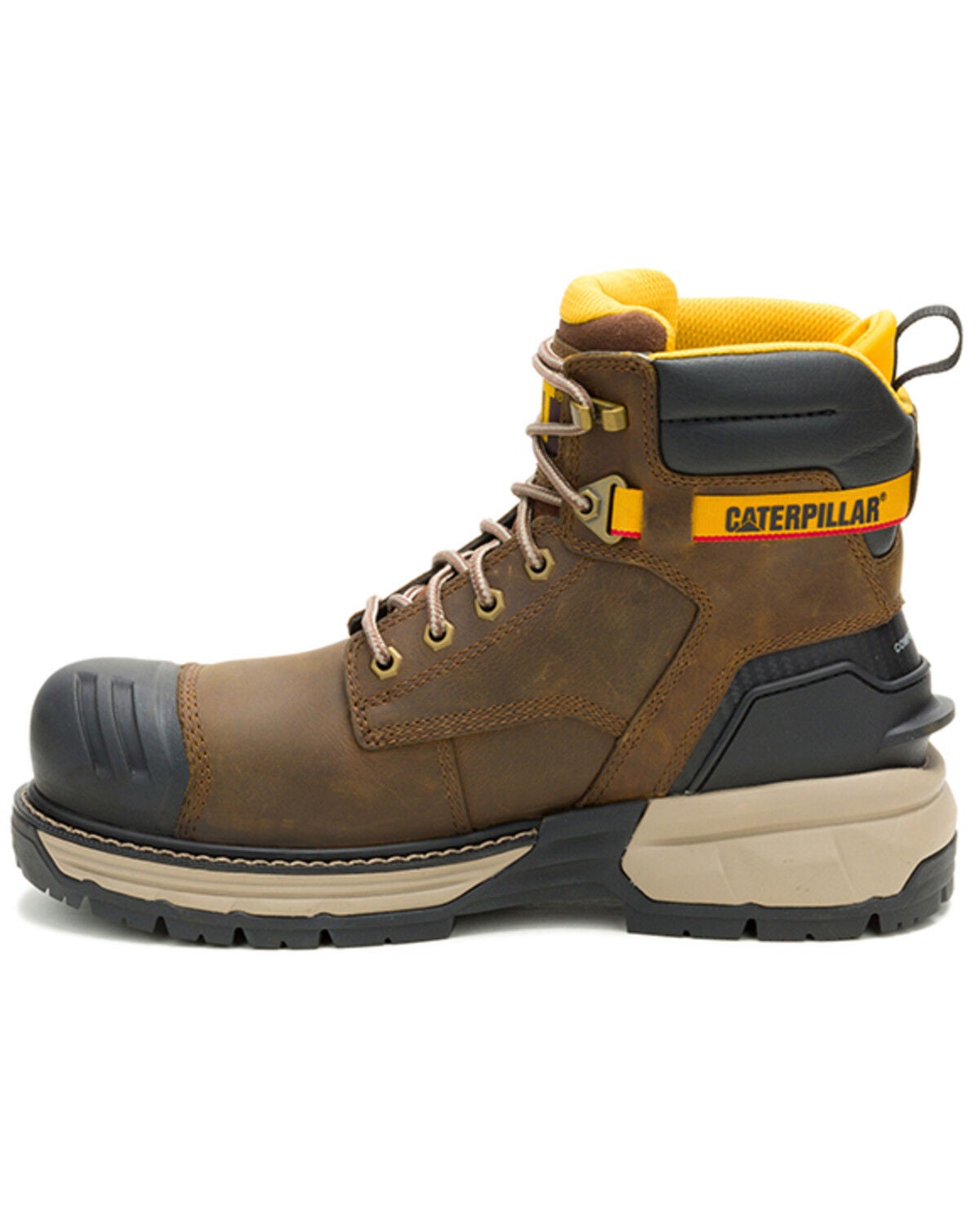 Image #3 - Caterpillar Men's Excavator Spring 6" Waterproof Work Boots - Composite Toe, Brown, hi-res