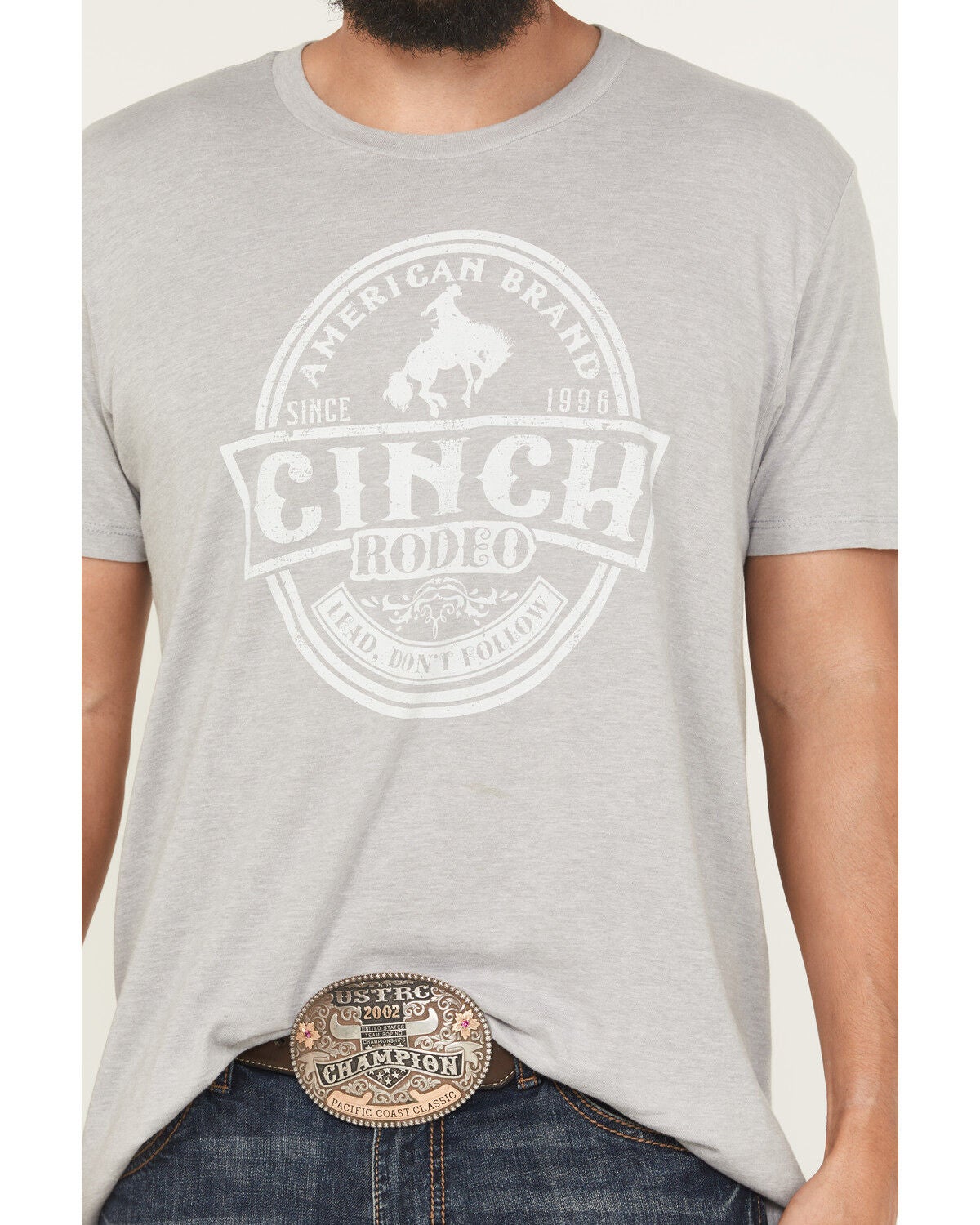 Image #3 - Cinch Men's Rodeo Short Sleeve Graphic T-Shirt, Grey, hi-res