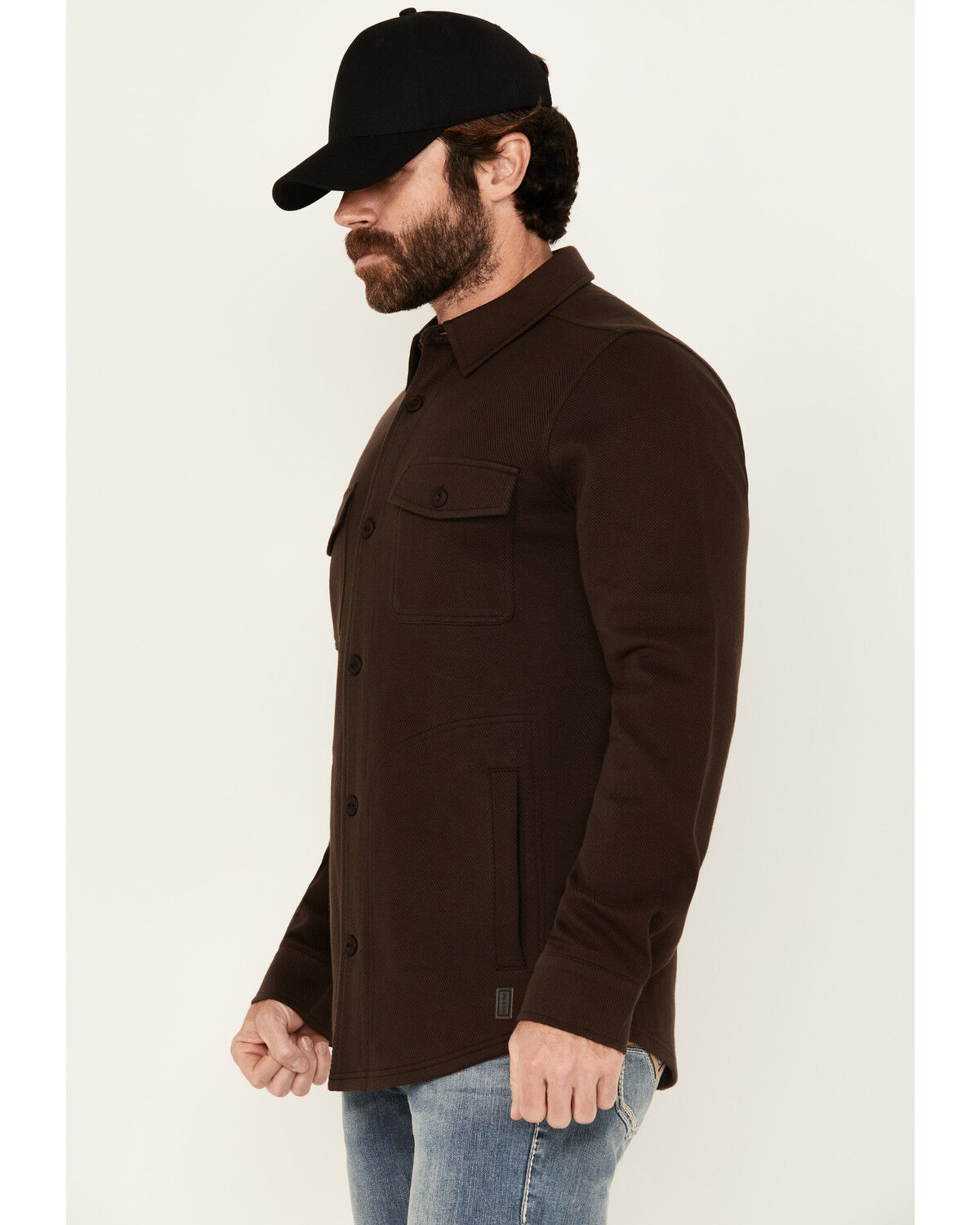 Image #2 - Brothers and Sons Men's Wheeler Solid Long Sleeve Button-Down Western Shirt, Dark Brown, hi-res