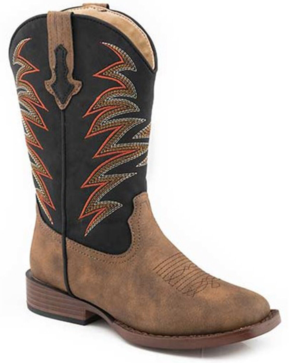 Image #1 - Roper Boys' Clint Western Boots - Broad Square Toe, Tan, hi-res