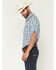 Image #2 - Cody James Men's Briggs Plaid Print Short Sleeve Snap Western Shirt - Big, Blue, hi-res