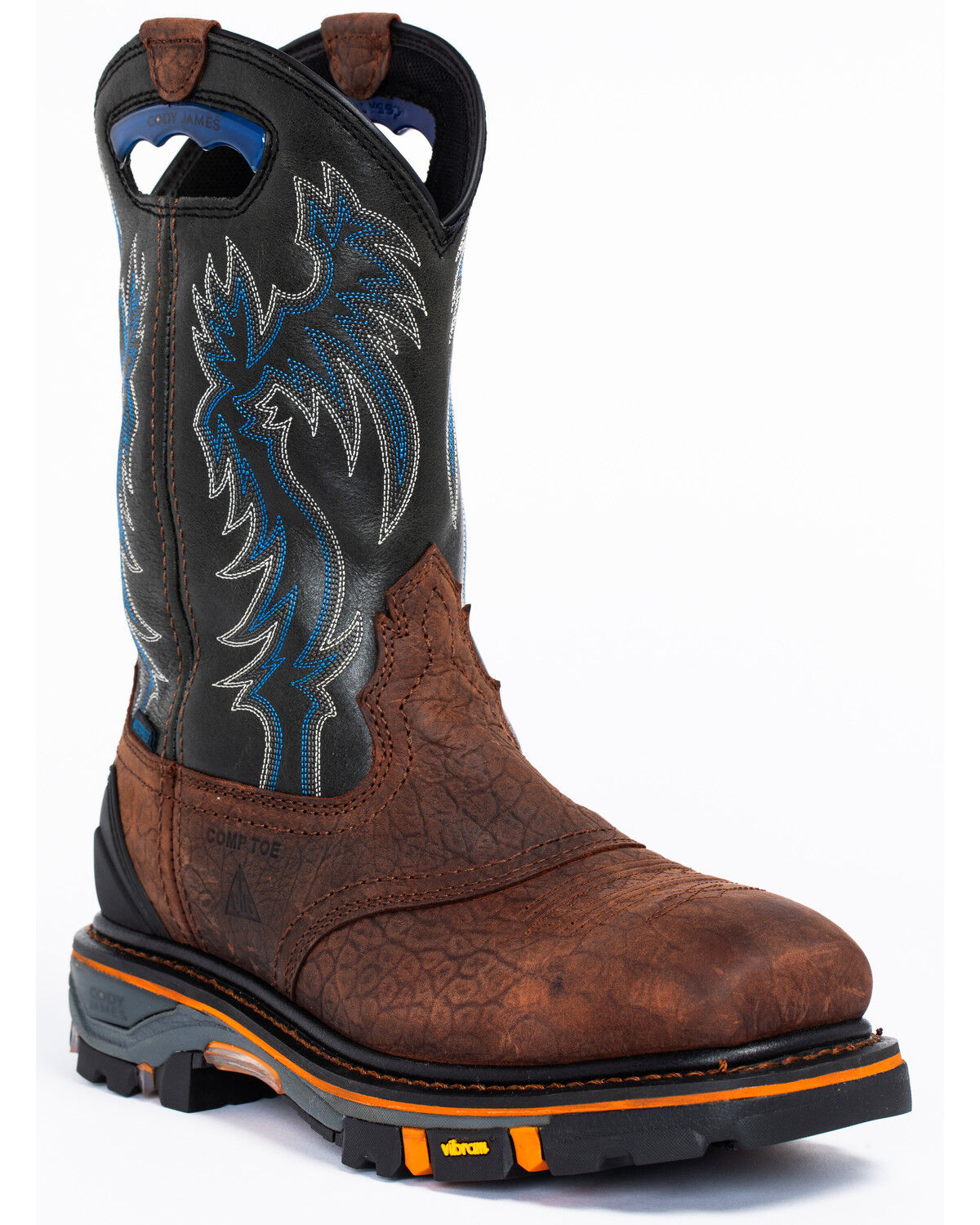 Image #1 - Cody James Men's Decimator Waterproof Western Work Boots - Nano Composite Toe, Brown, hi-res