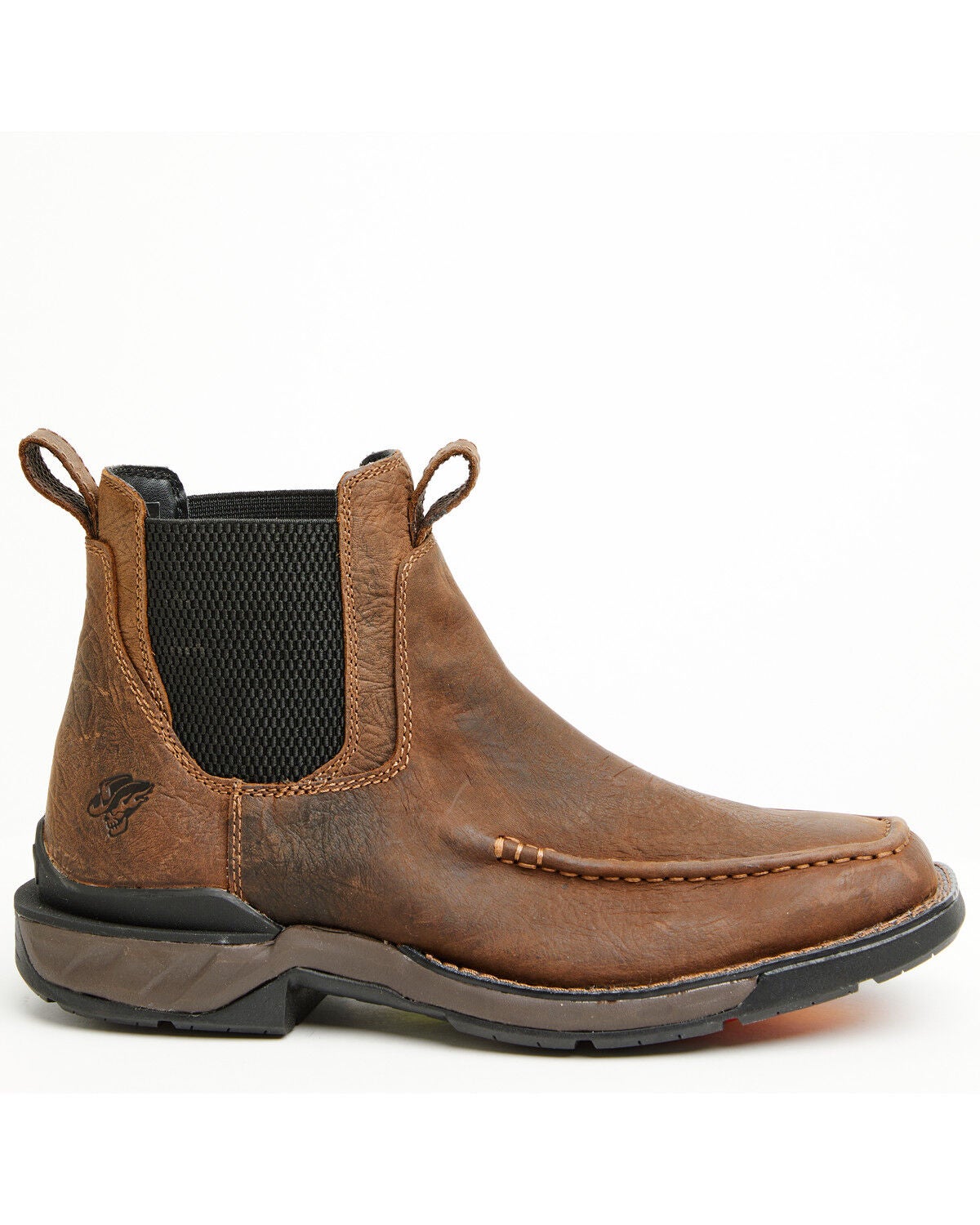 Image #2 - Phantom Rider Men's 6" Romeo Pull-On Ankle Boots - Moc Toe, Brown, hi-res