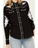 Image #4 - Scully Women's Floral Embroidered Long Sleeve Pearl Snap Western Shirt, Black, hi-res