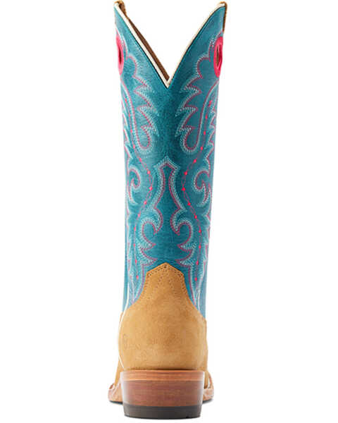 Image #3 - Ariat Women's Futurity Boon Western Boots - Square Toe, Tan/turquoise, hi-res