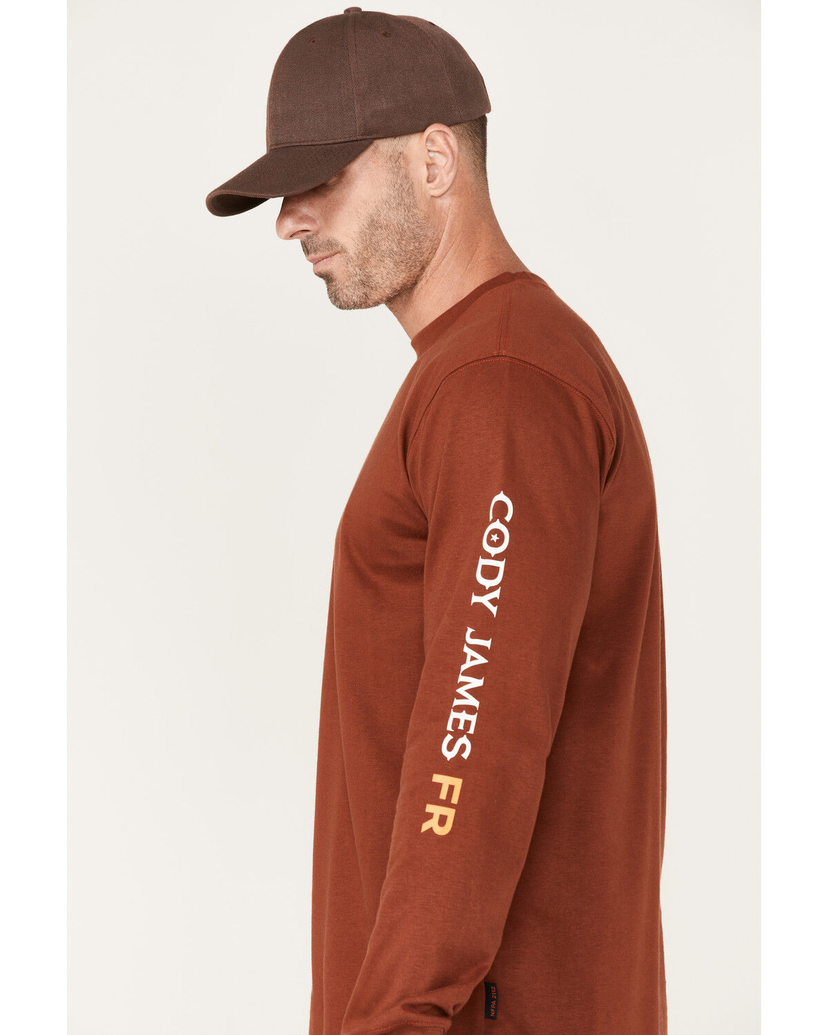 Image #2 - Cody James Men's FR Logo Long Sleeve Work T-Shirt - Tall, Cognac, hi-res