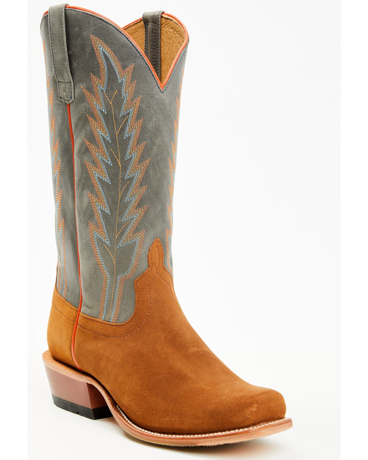 Horse Power Men's Ginger Suede Western Boots - Square Toe, Tan, hi-res