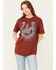 Image #1 - American Highway Women's Rambler Ranch Horseshoe Short Sleeve Graphic Tee, Rust Copper, hi-res