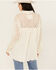Image #4 - People of Leisure Women's Floral Lace Long Sleeve Button-Down Shirt, White, hi-res