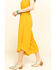 Image #3 - Rock & Roll Denim Women's Squash Blossom Embroidered Culotte Jumpsuit, Dark Yellow, hi-res