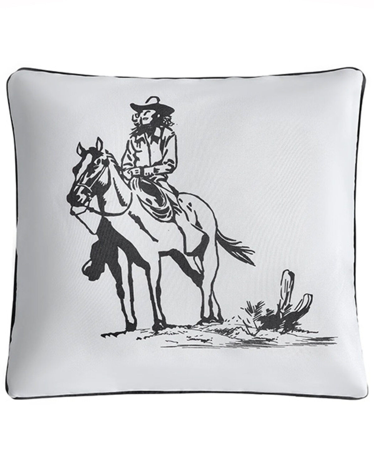 Image #1 - HiEnd Accents Ranch Life Cowgirl Pillow, Black/white, hi-res