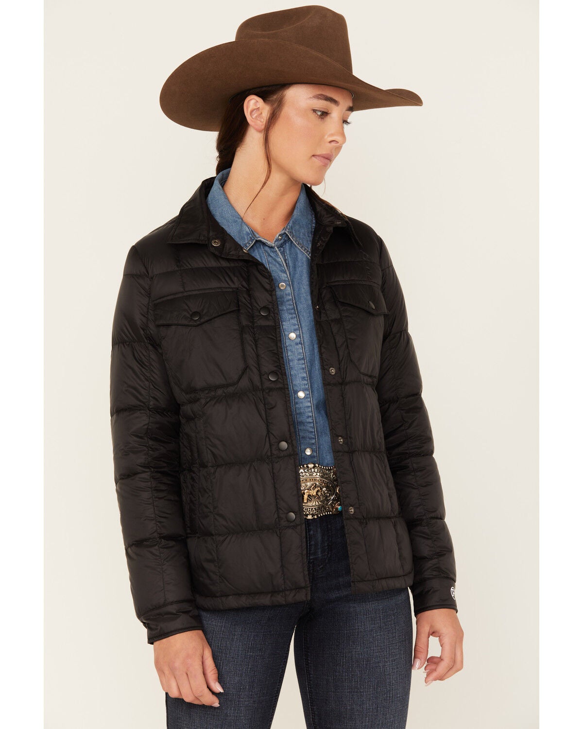 Roper Women's Quilted Parachute Down Jacket, Black, hi-res