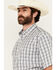 Image #2 - George Strait by Wrangler Men's Plaid Print Short Sleeve Button-Down Stretch Western Shirt, White, hi-res