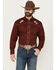 Image #1 - Rodeo Clothing Men's Embroidered Long Sleeve Snap Western Shirt, Burgundy, hi-res