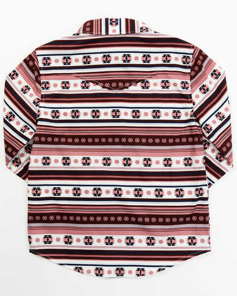 Image #3 - Shyanne Toddler Girls' Southwestern Printed Stripe Long Sleeve Pearl Snap Shirt, Burgundy, hi-res