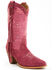 Image #1 - Idyllwind Women's Sashay Fringe Studded Leather Western Boots - Pointed Toe, Pink, hi-res