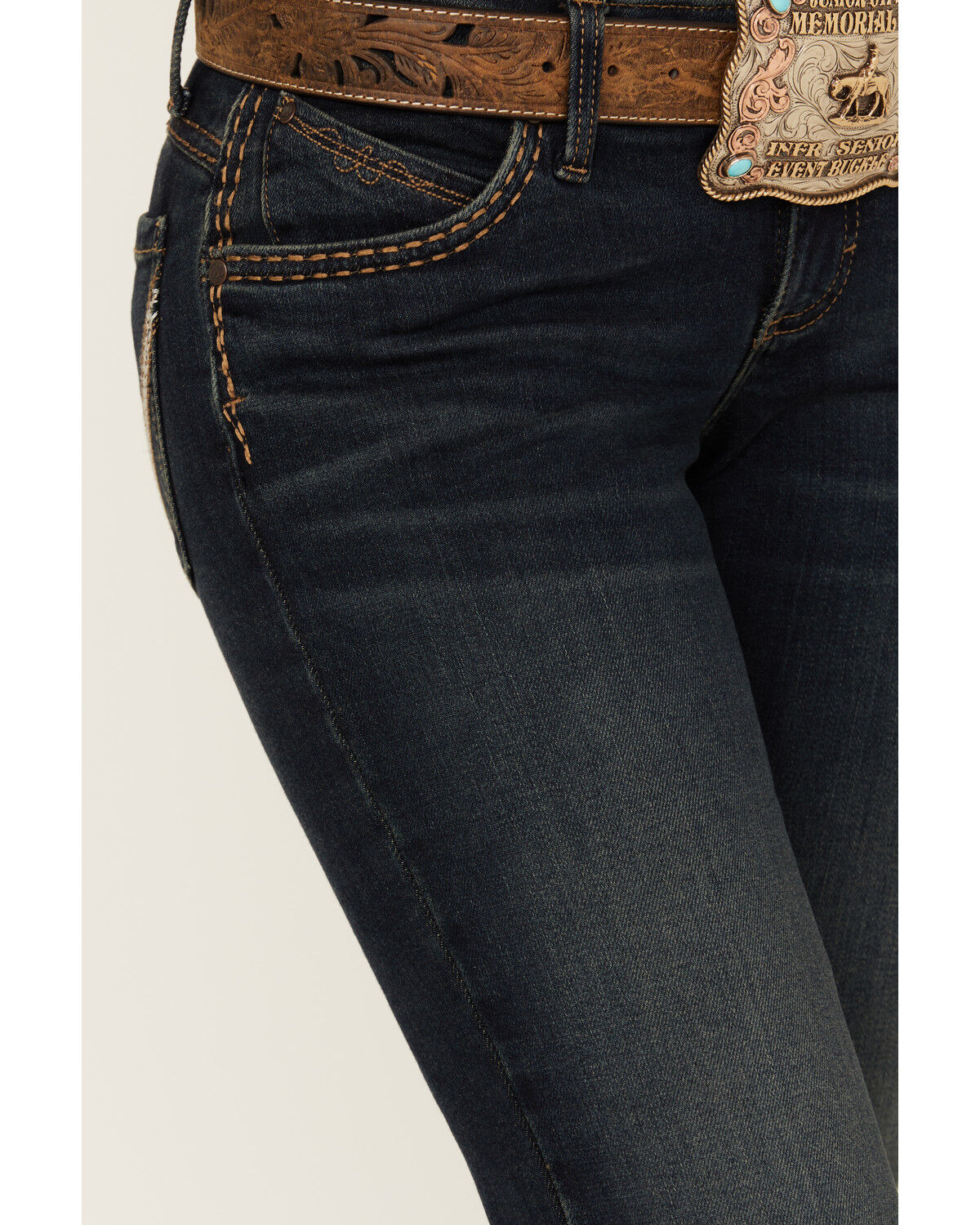 Image #4 - Wrangler Women's Shiloh Dark Wash Low Rise Ultimate Riding Stretch Bootcut Jeans, Dark Wash, hi-res