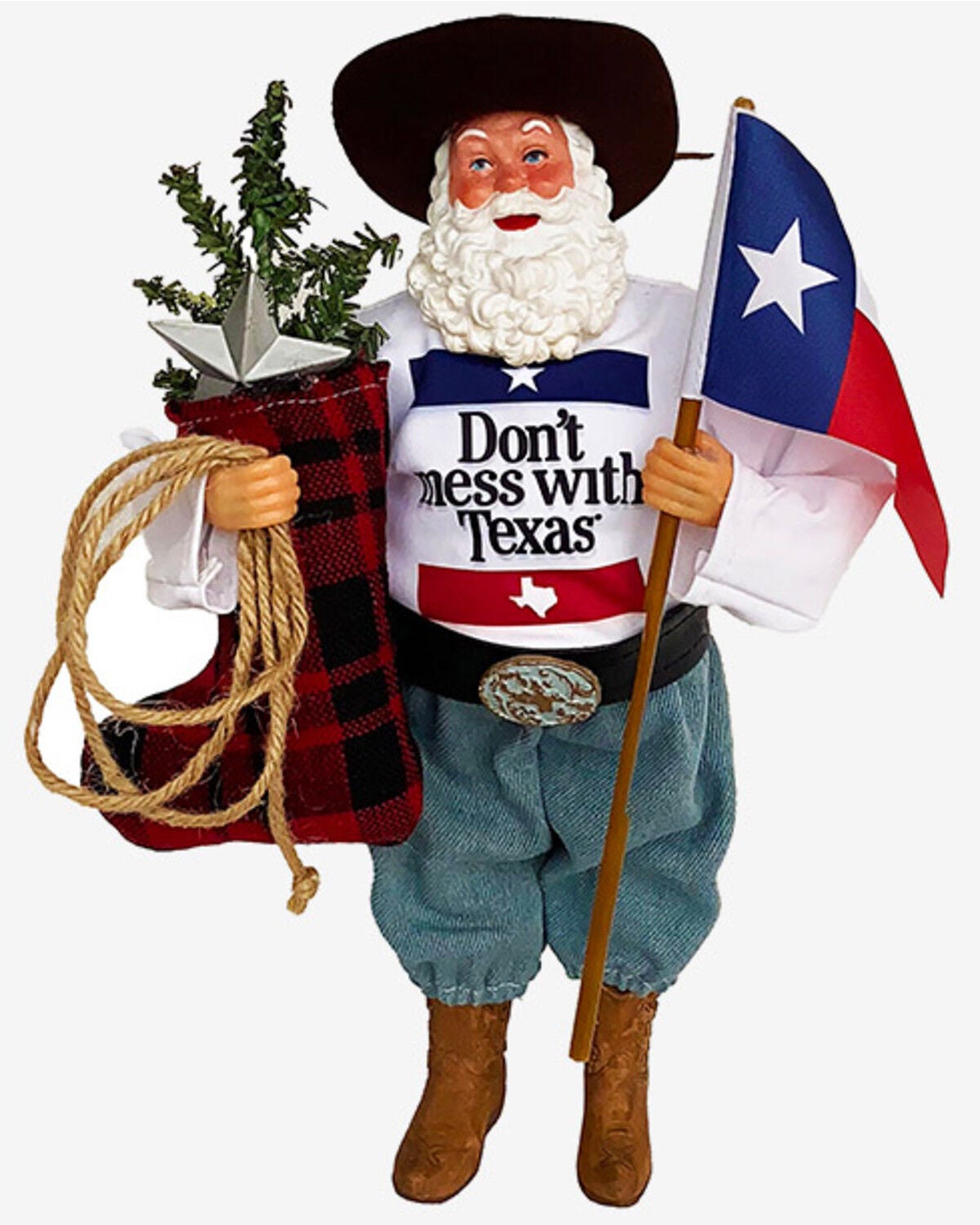 Santa's Workshop 12" Don't Mess With Texas Claus Figurine, Red, hi-res