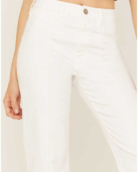 Unpublished Denim Women's Front Seam Straight Jeans, White, hi-res