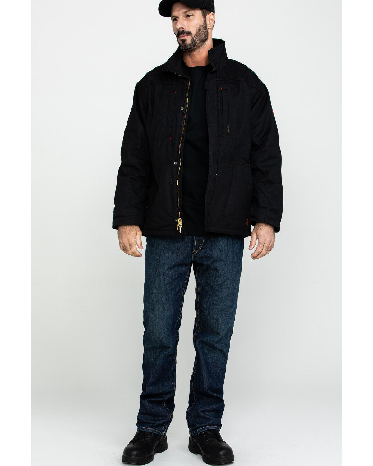Image #6 - Ariat Men's FR Workhorse Work Jacket - Tall, Black, hi-res