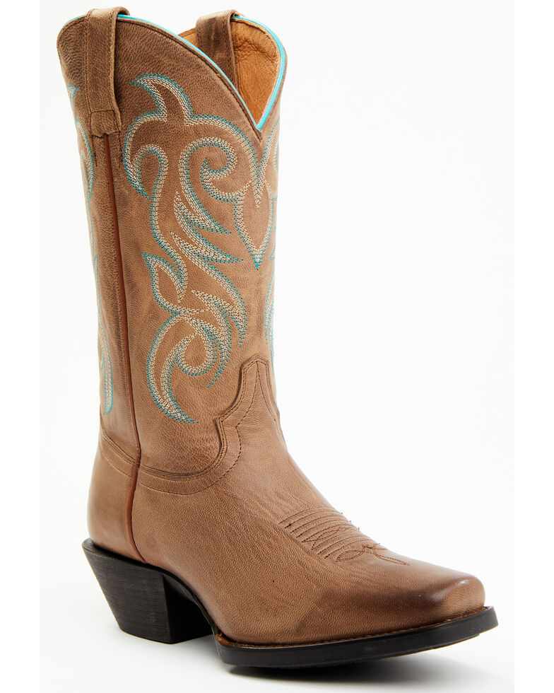 Shyanne Women's Xero Gravity Embroidered Performance Western Boots - Square Toe, Brown, hi-res