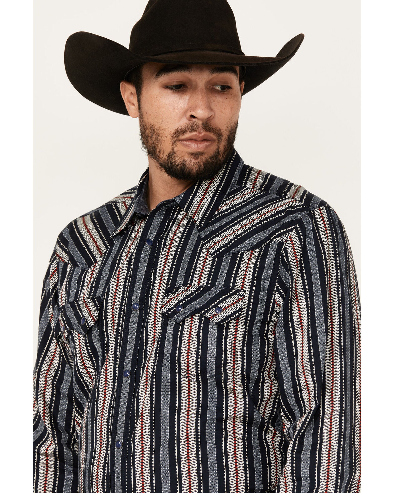 Product Name Cody James Men's Harvest Striped Long Sleeve Snap Western