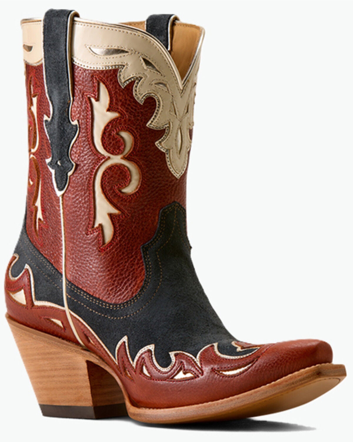 Ariat Women's Juanita Western Booties - Snip Toe, Red, hi-res